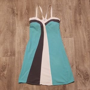 sun dress, blue, grey, white